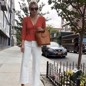 ba&sh • Red Floral Button Down Blouse